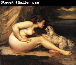 Gustave Courbet Nude with Dog
